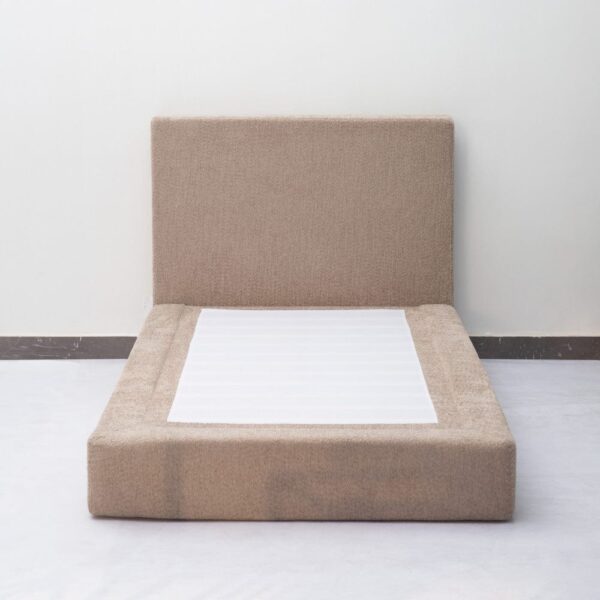 nolym Soft Bouclé Upholstered Bed Frame with Headboard – King, Double & Single Sizes - Image 2