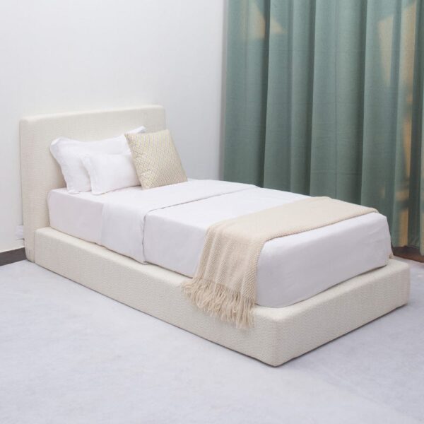 nolym Soft Bouclé Upholstered Bed Frame with Headboard – King, Double & Single Sizes - Image 9