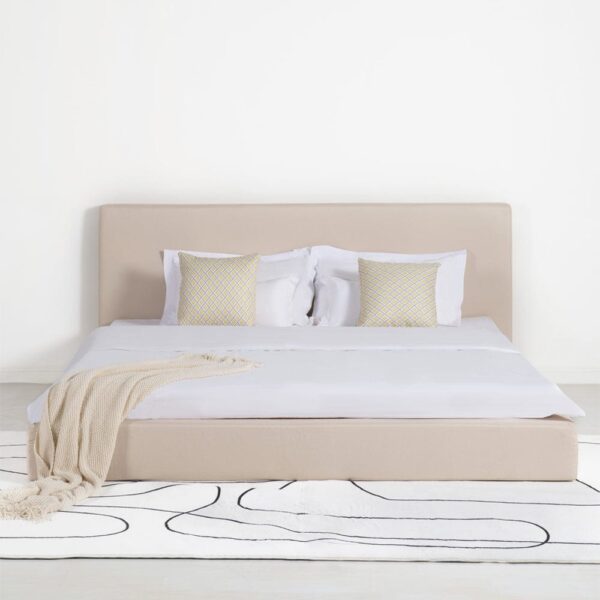 nolym Marshmuff Linen Upholstered Bed Frame with Headboard – King & Double Sizes
