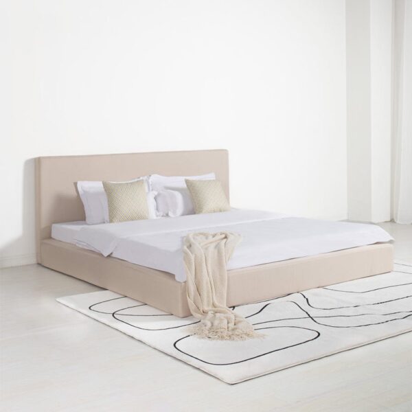 nolym Marshmuff Linen Upholstered Bed Frame with Headboard – King & Double Sizes - Image 2