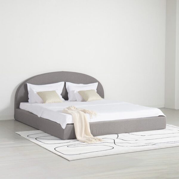 nolym Marshmuff Linen Bed Frame with Curved Headboard – King & Double Sizes - Image 8