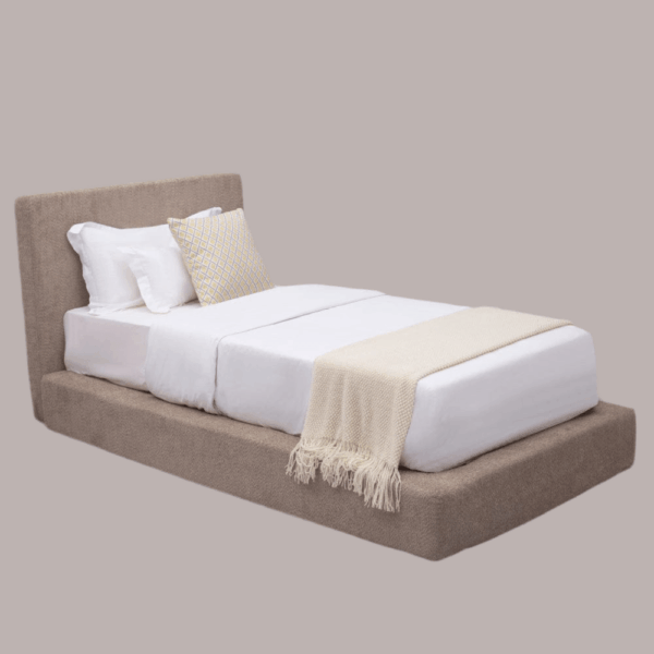nolym Soft Bouclé Upholstered Bed Frame with Headboard – King, Double & Single Sizes - Image 26