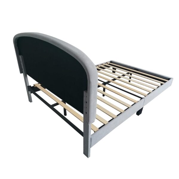 nolym Plush Upholstered Bed Frame with Headboard – Single & Double Sizes - Image 27