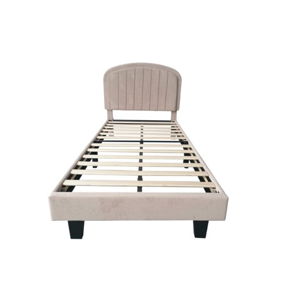 nolym Plush Upholstered Bed Frame with Headboard – Single & Double Sizes - Image 31