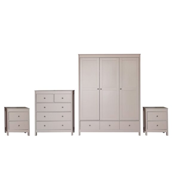 nolym 4-Piece Bedroom Set – Wardrobe, Chest & Bedside Tables