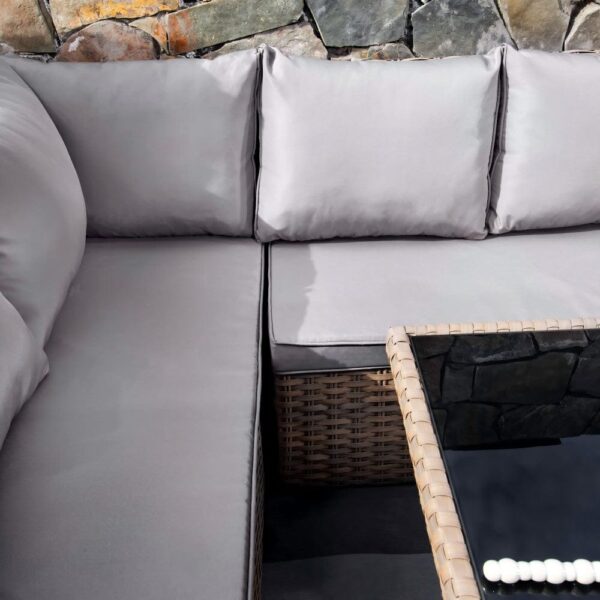 nolym 9-Seater Rattan Corner Sofa Set with Fire Pit & Dining Table - Image 15