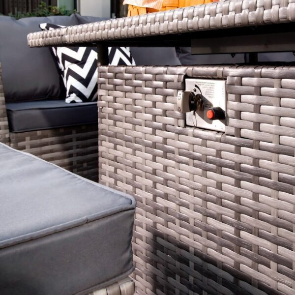 nolym 9-Seater Rattan Corner Sofa Set with Fire Pit & Dining Table - Image 5